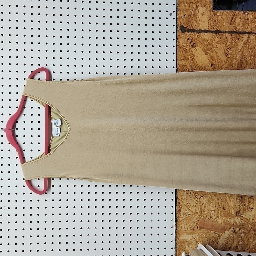 Together sleeveless dress fringe bottom women's size large gold  great condition